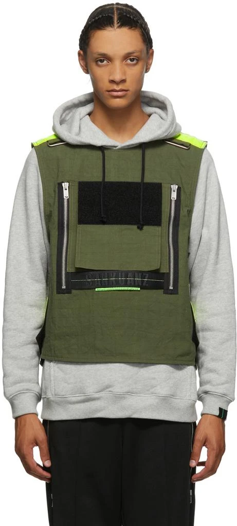 商品SANKUANZ|Grey & Khaki Vest Hoodie,价格¥1272,第1张图片