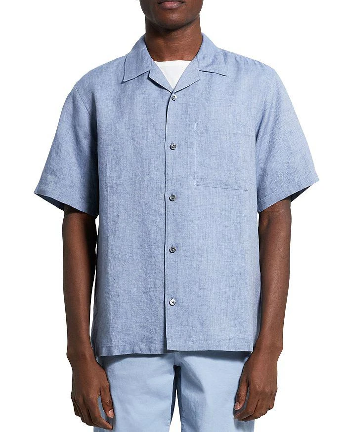 商品Theory|Short Sleeve Regular Fit Linen Shirt  ,价格¥741,第1张图片