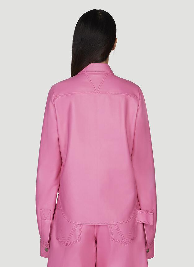 Semi-Plongé Leather Shirt in Pink商品第4张图片规格展示