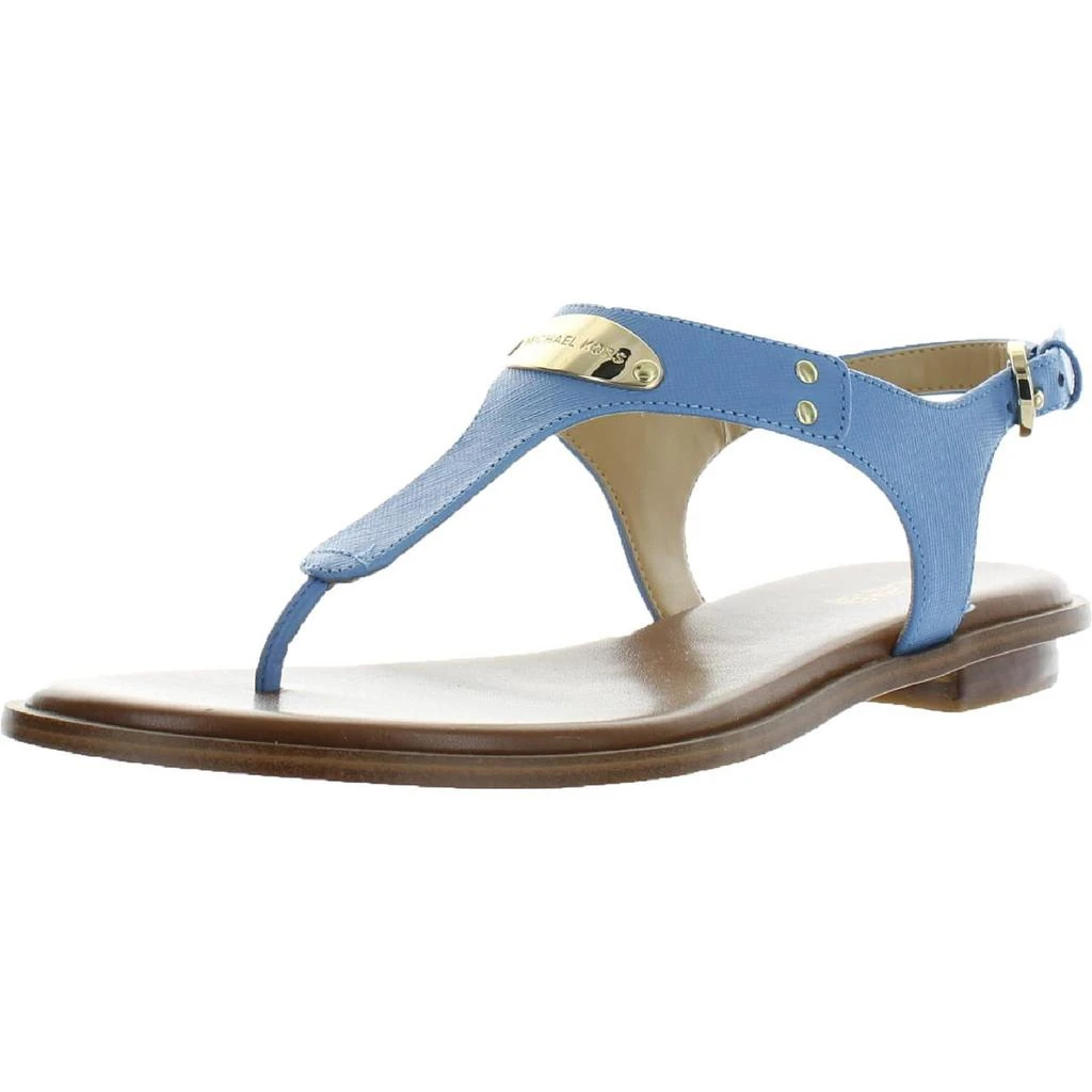 商品Michael Kors|MICHAEL Michael Kors Women's Leather MK Plate T-Strap Thong Sandals,价格¥207,第4张图片详细描述