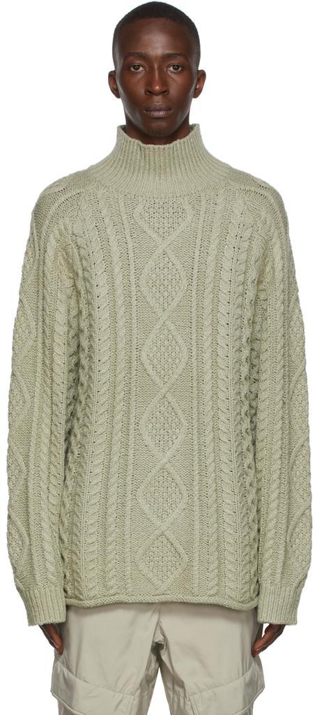 商品Essentials|Green Cable Knit Turtleneck,价格¥997,第1张图片