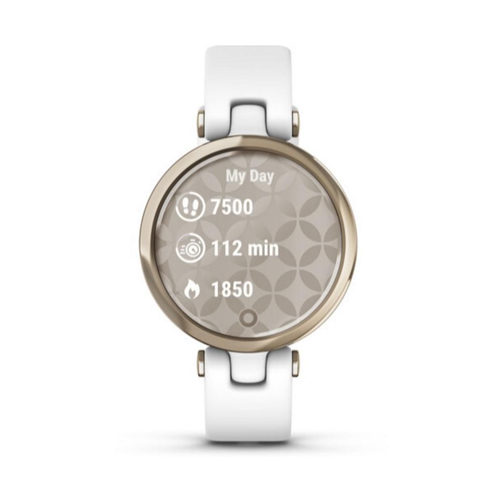 商品Garmin|Unisex Lily Metal Hazel White Silicone Strap Smart Watch 34.5mm,价格¥1504,第1张图片