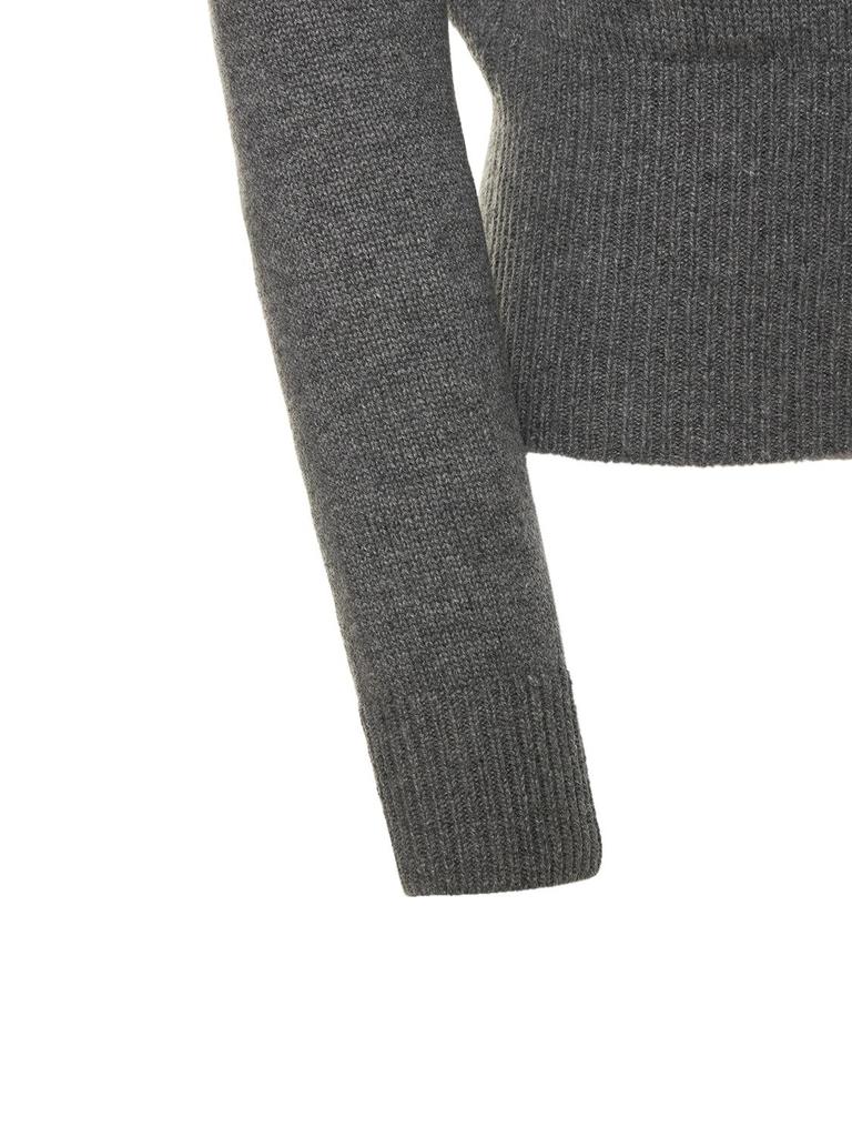 Cashmere Asymmetric Neckline Sweater商品第2张图片规格展示