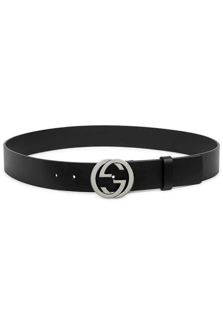 商品Gucci|GG black leather belt,价格¥2793,第1张图片