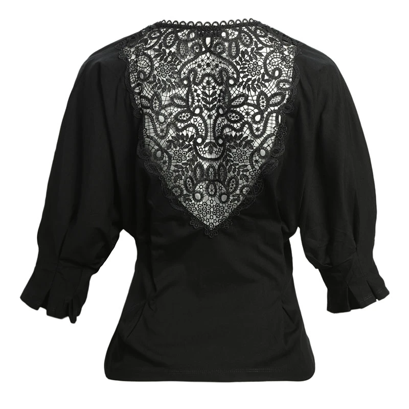SANDRO 女士黑色棉质T恤 R130055P-BLACK 商品