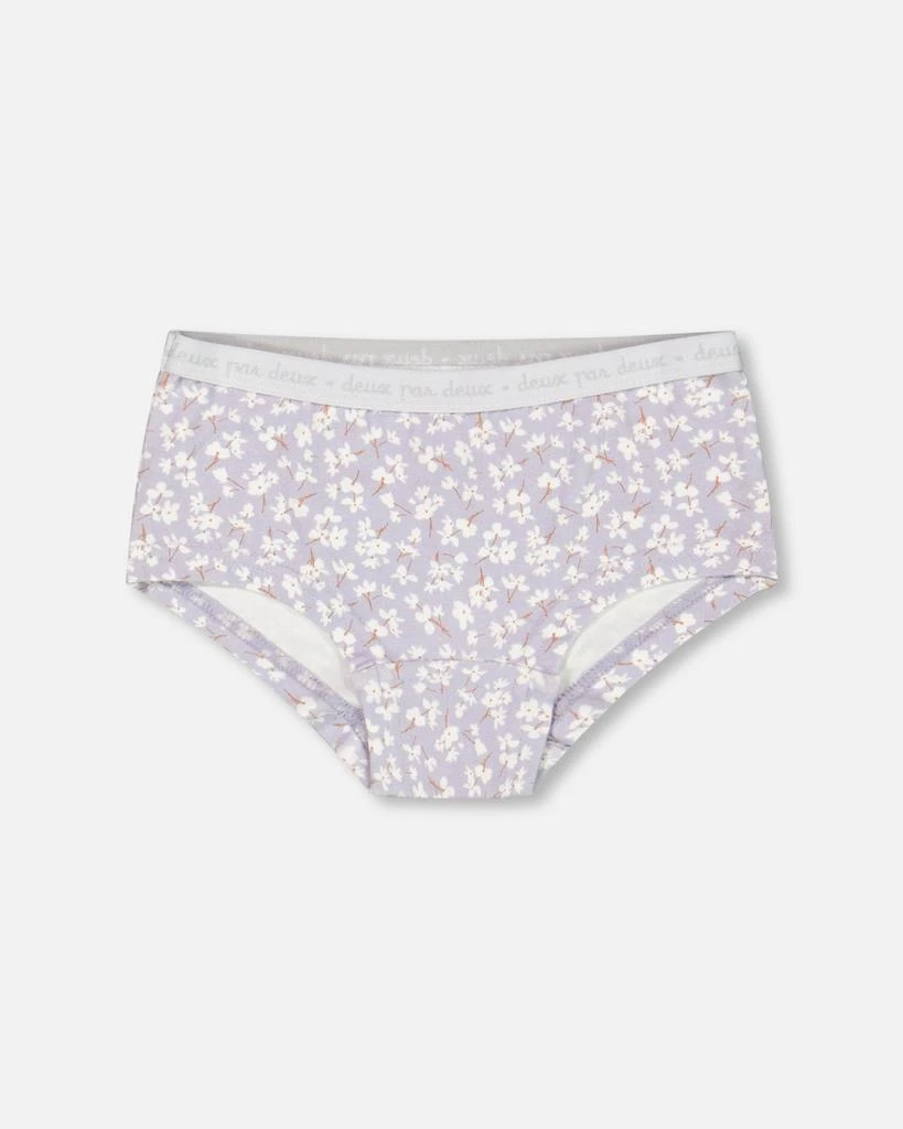 商品Deux par Deux|Organic Cotton Boyshort Pantie Lilac Printed Little Flowers,价格¥96,第1张图片