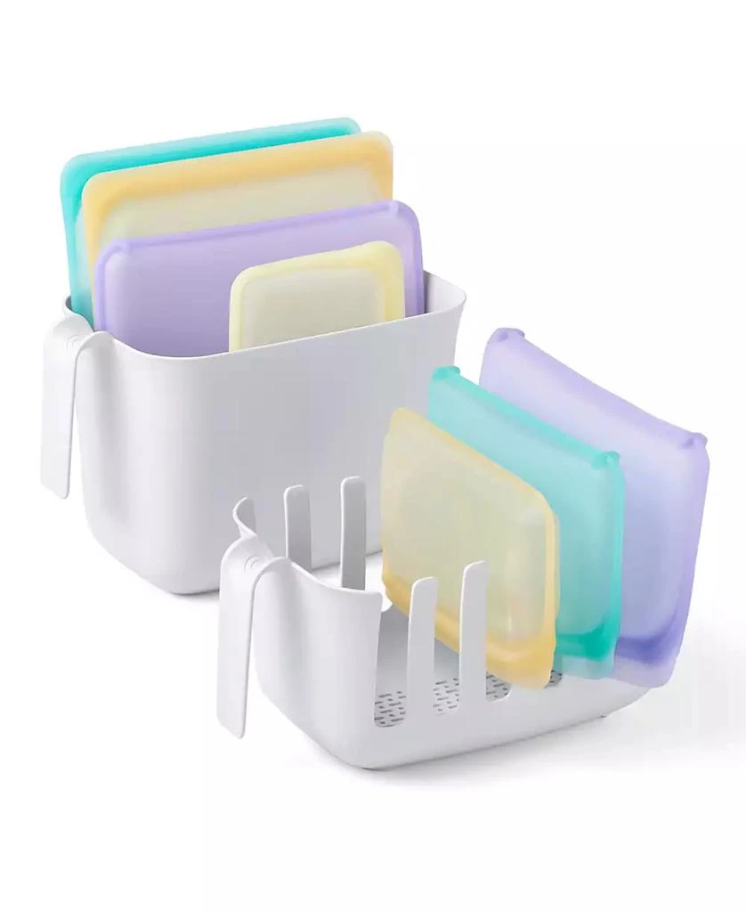 商品YouCopia|7" Dry Plus Store Bag Drying Rack and Bin Set, 2 Piece,价格¥157,第1张图片