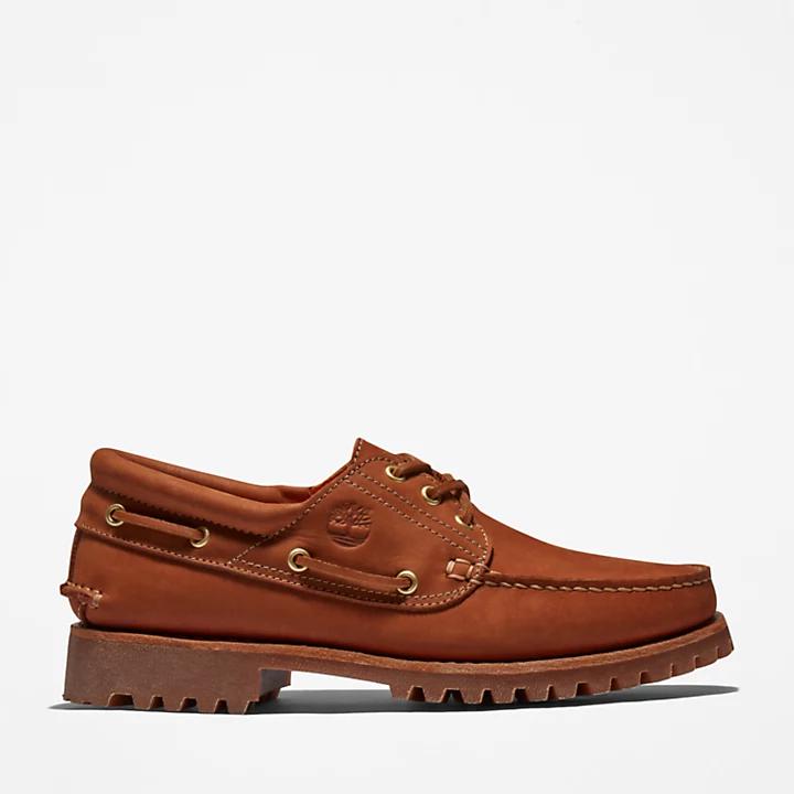 Timberland® 3-Eye Lug Handsewn Boat Shoe for Men in Brown商品第1张图片规格展示