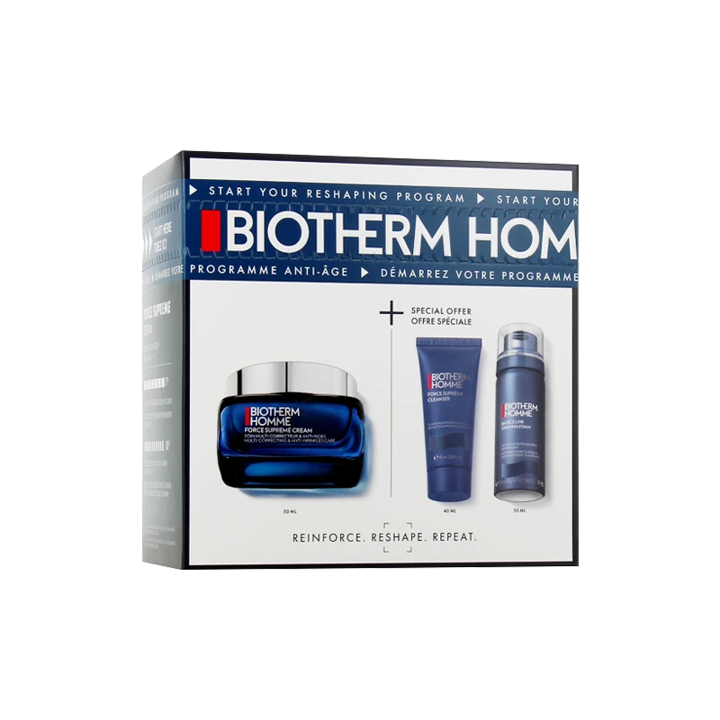 Biotherm碧欧泉蓝钻男士护肤套装 精华面霜50ml+剃须慕斯50ml+洗面奶40ml 新老包装随机发货 商品