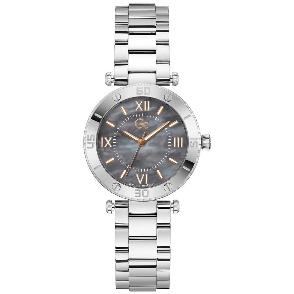 商品GUESS|Gc Muse Women's Swiss Silver-Tone Stainless Steel Bracelet Watch 34mm,价格¥2434,第1张图片