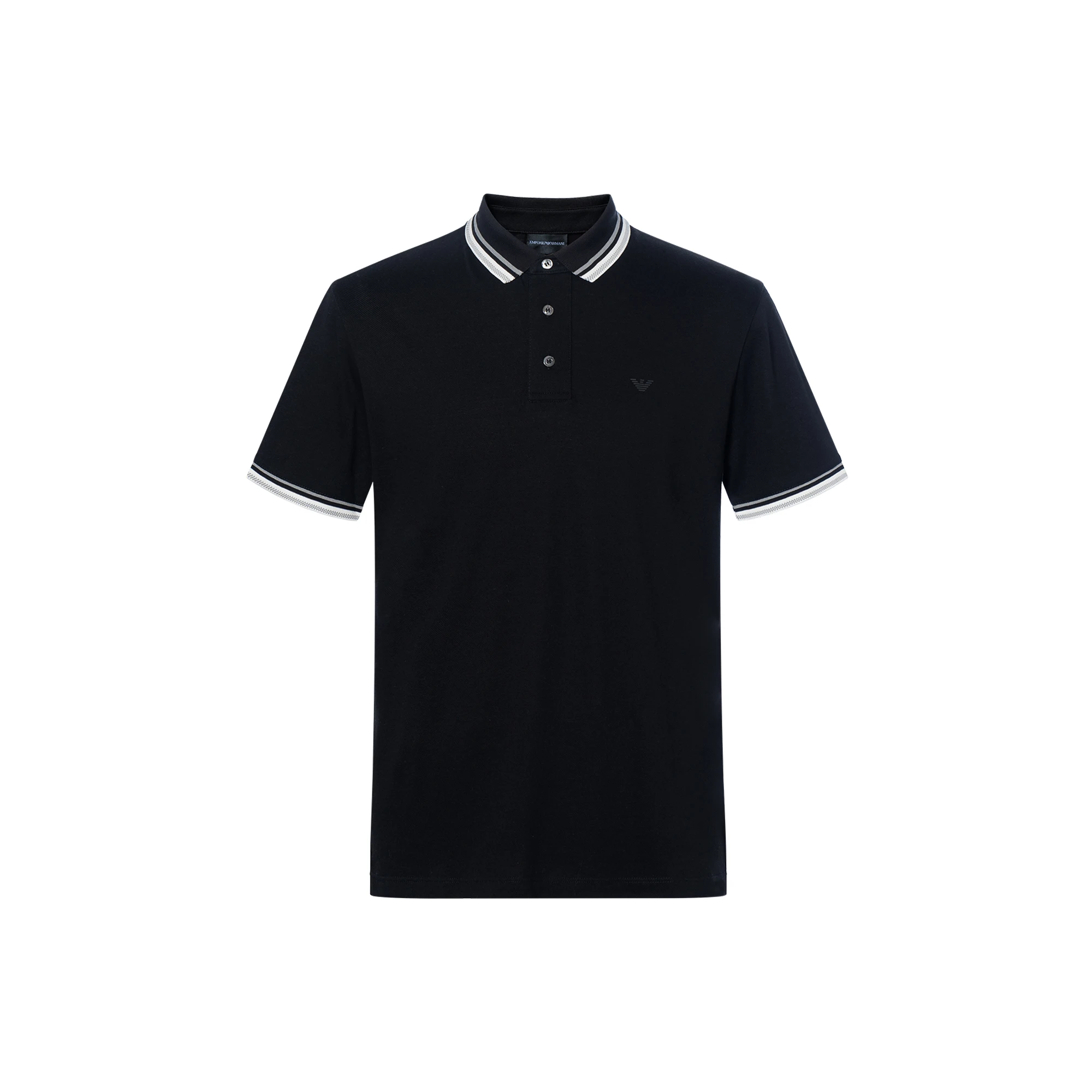 商品[国内直发] Emporio Armani|阿玛尼 胸口徽标短袖polo衫 男款 黑色,价格¥1023,第1张图片