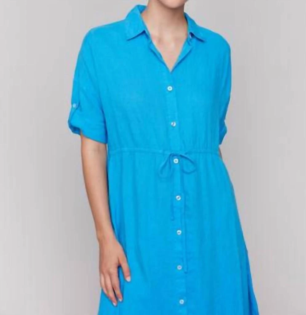 商品CHARLIE B|Button Down Dress In Lagoon,价格¥497,第4张图片详细描述