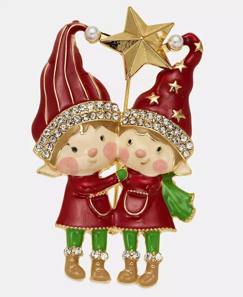 商品Holiday Lane|Crystal & Imitation Pearl Elf Pin, Macy's Exclusive,价格¥96,第1张图片