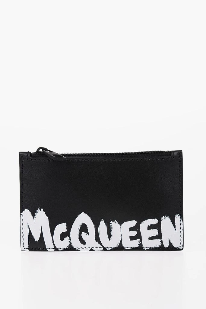 商品Alexander McQueen|Alexander Mcqueen Leather Card Holder With Front-Logo,价格¥1350,第1张图片