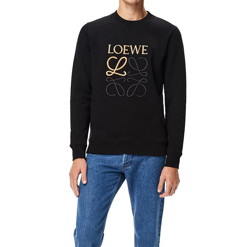 商品Loewe|【预售3-7天】LOEWE/罗意威 22年早春新款 男士黑色棉质Logo Anagram刺绣长袖运动衫卫衣H526341XA1-1100,价格¥4946,第5张图片详细描述