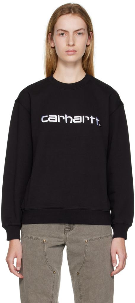 Black Embroidered Sweatshirt商品第1张图片规格展示