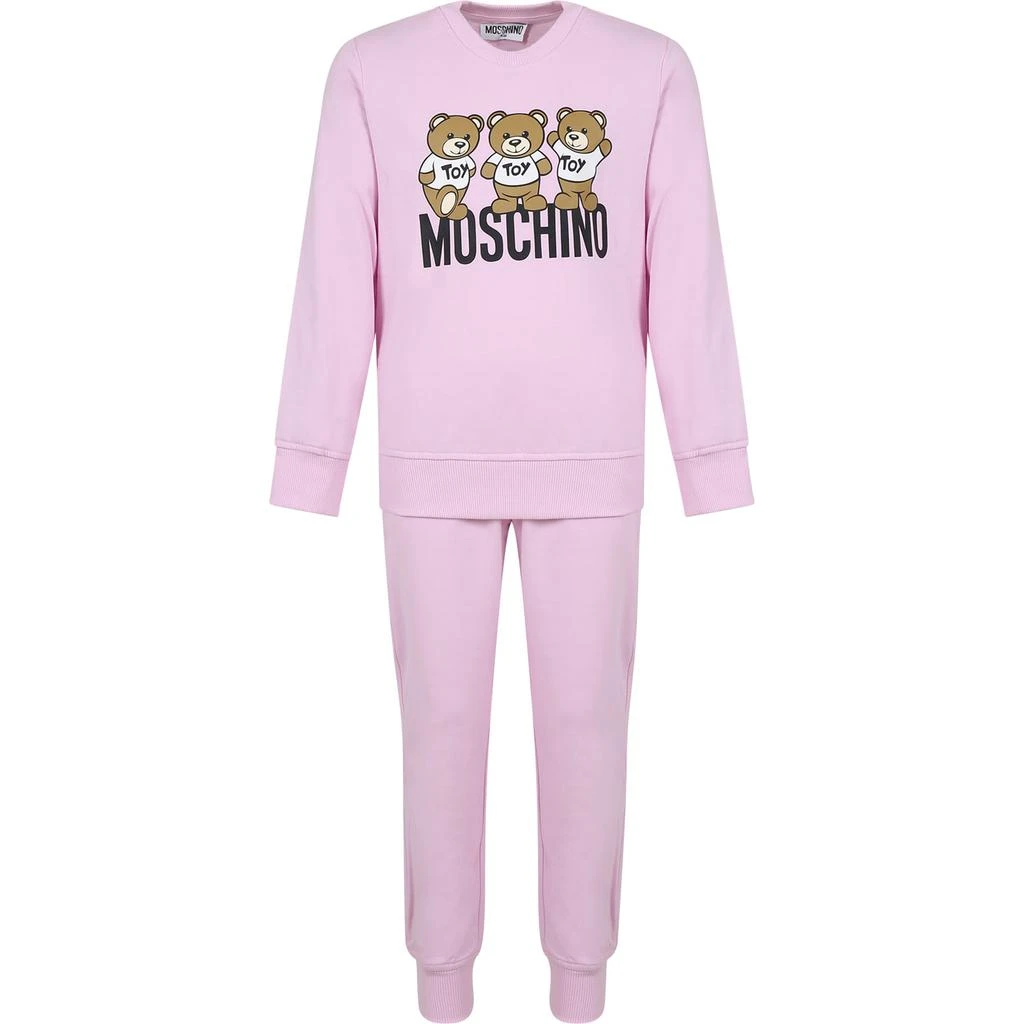 商品Moschino|Pink T-shirt For Kids With Teddy Bear And Logo,价格¥1353,第1张图片