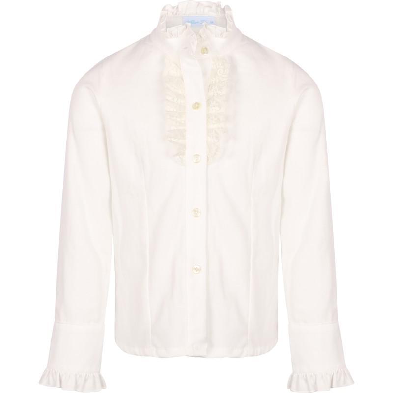 商品Abuela Tata|Lace detailing ruffled blouse and skirt set in white and red,价格¥849,第4张图片详细描述