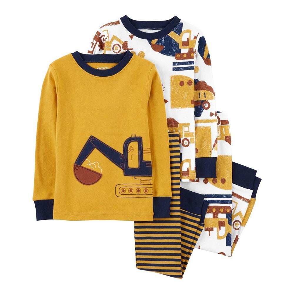 商品Carter's|Baby Boys Construction Snug Fit Pajama, 4 Piece Set,价格¥160,第1张图片