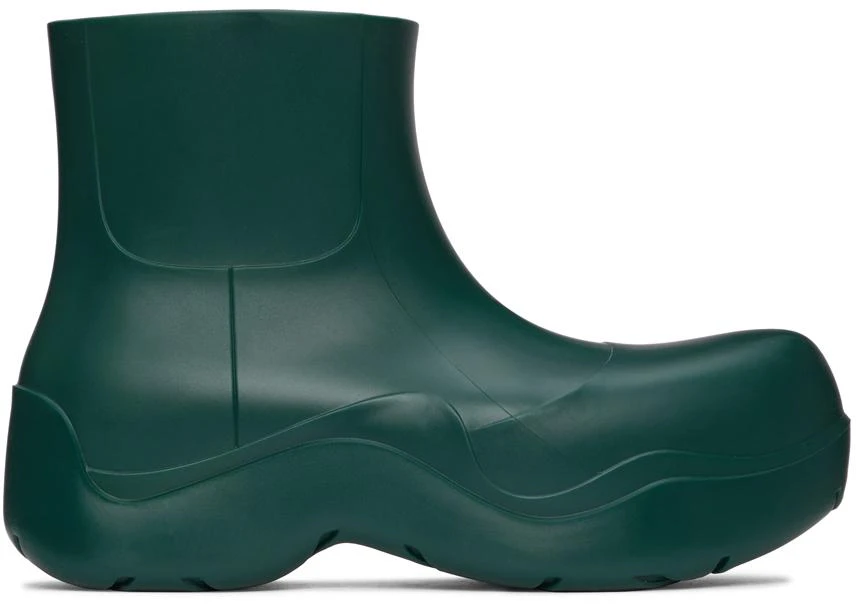商品Bottega Veneta|Green Matte Puddle Chelsea Boots,价格¥6226,第1张图片