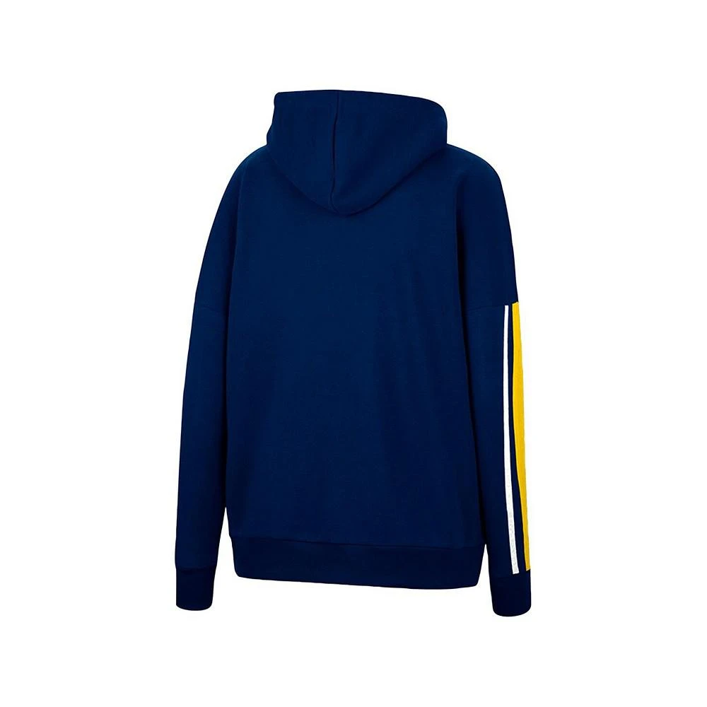 商品Colosseum|Women's Navy Michigan Wolverines Serena Oversized Sleeve Striping Pullover Hoodie,价格¥391,第2张图片详细描述