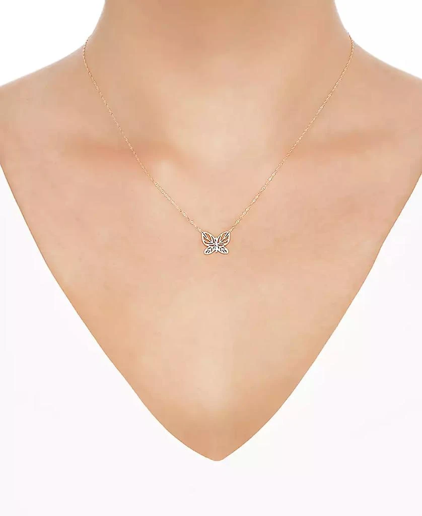 商品Italian Gold|Butterfly 17" Pendant Necklace in 10k Gold,价格¥562,第2张图片详细描述