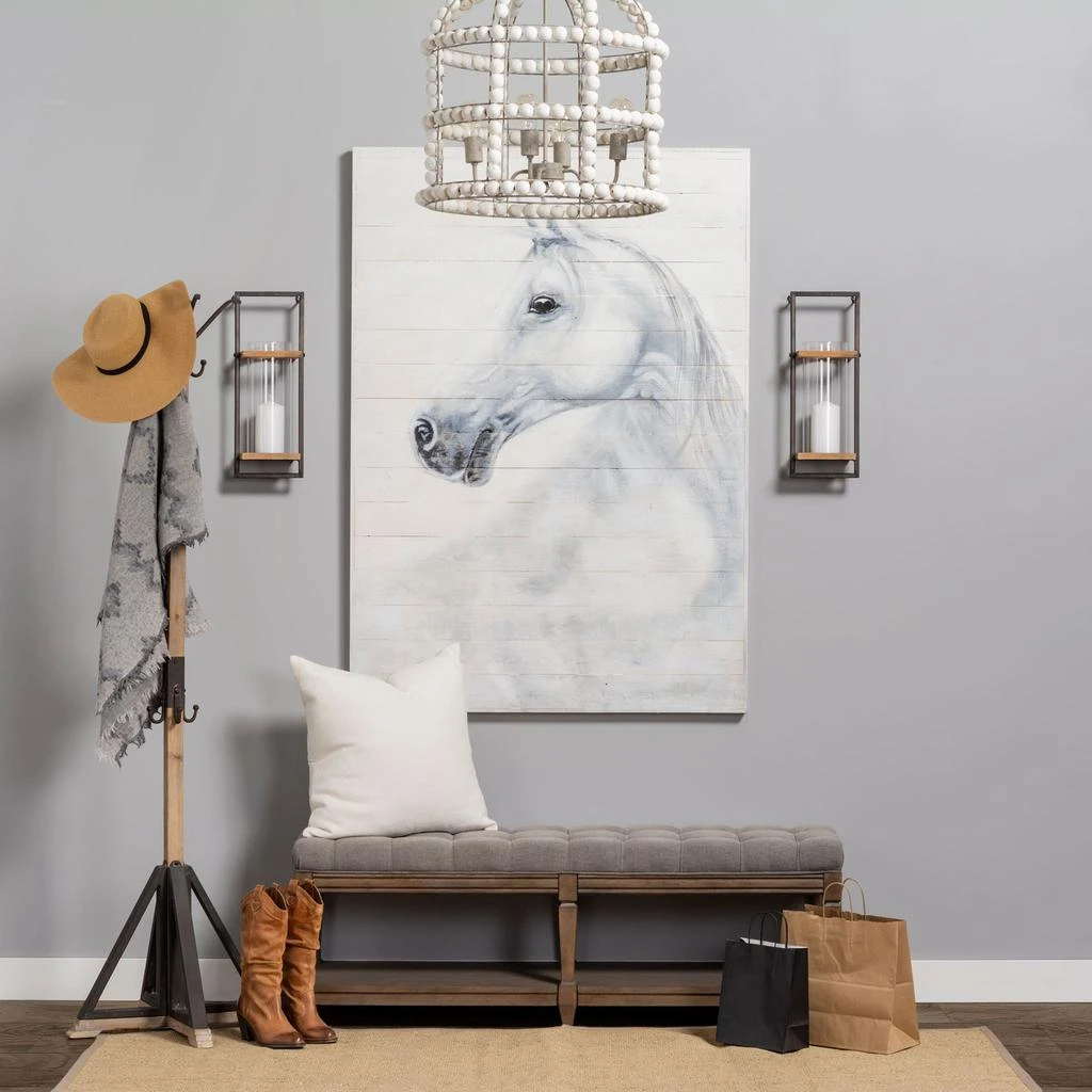 商品Homezia|Black Metal And Wooden Coat Rack With Multiple Hooks,价格¥3423,第4张图片详细描述