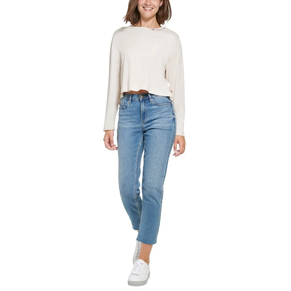商品Calvin Klein|Women's Cotton Crewneck Logo High-Low T-Shirt,价格¥112,第5张图片详细描述