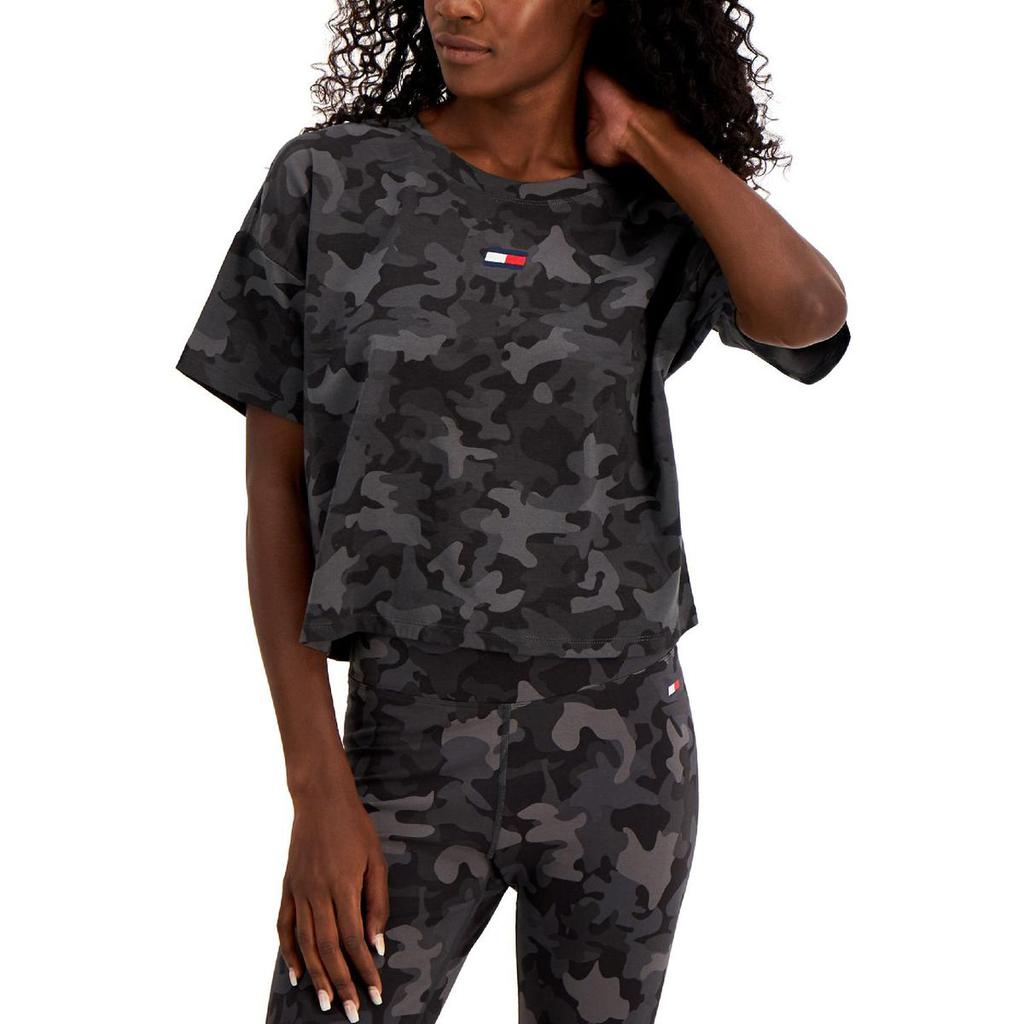 Tommy Hilfiger Sport Womens Camo Crew Neck T-Shirt商品第1张图片规格展示
