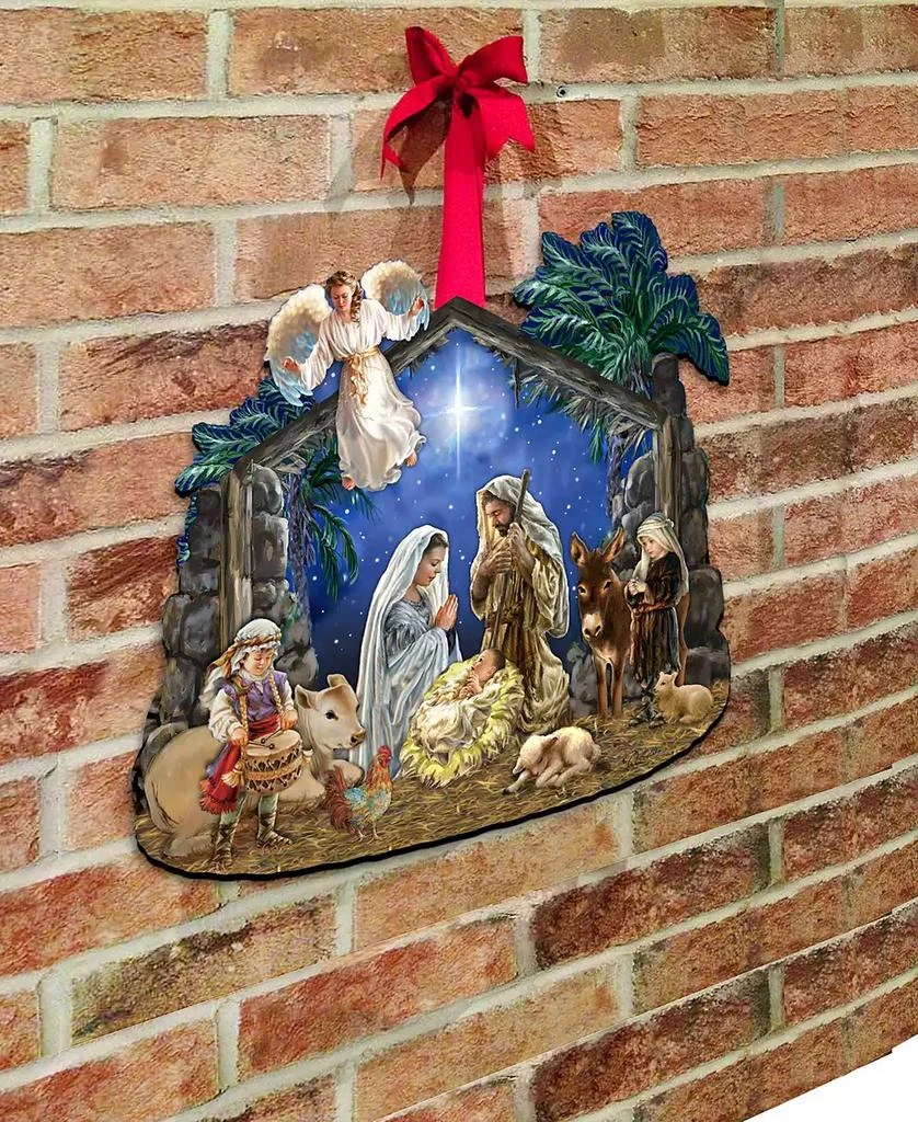 商品Designocracy|Nativity with Angel Christmas Wooden Door Decor Wall Decor G. DeBrekht,价格¥1099,第5张图片详细描述