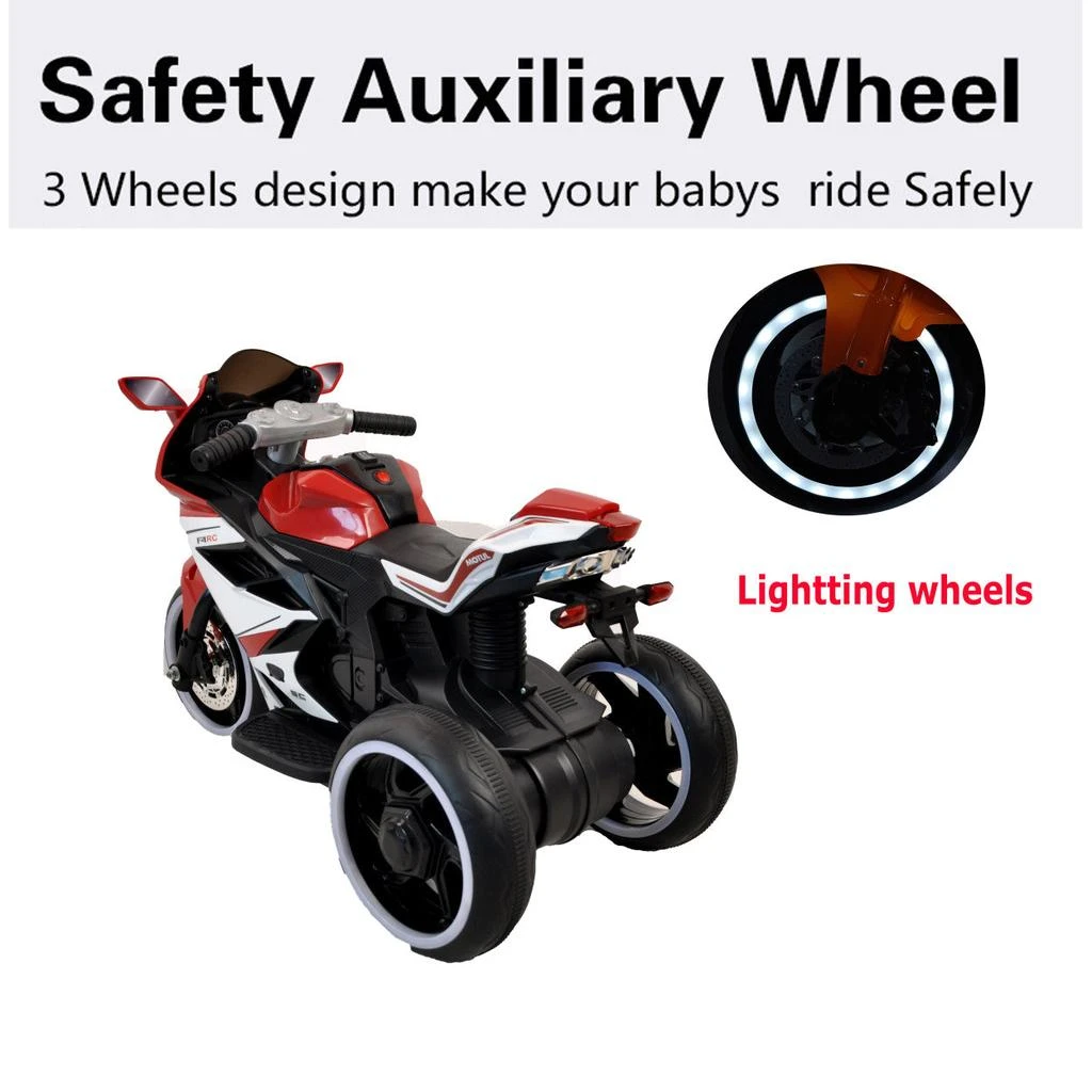 商品Simplie Fun|Plastic red 6V Kids Electric motorcycle/ Kids toys motorcycle/Kids electric car/electric ride on motorcycle,价格¥1650,第5张图片详细描述
