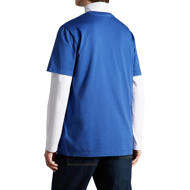 商品Moncler|【预售3-7天】Moncler/蒙克莱 22年秋冬新款 男士墨蓝色纯棉罗缎饰边尼龙口袋短袖T恤H10918C000488390Y771,价格¥2308,第6张图片详细描述