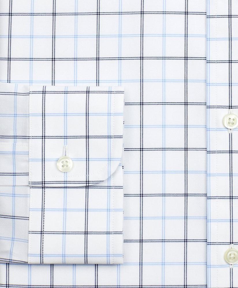 商品Brooks Brothers|Stretch Regent Regular-Fit Dress Shirt, Non-Iron Poplin English Collar Double-Grid Check,价格¥802,第5张图片详细描述