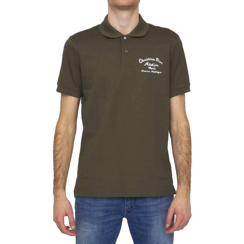商品[国内直发] Dior|迪奥 CHRISTIAN  ATELIER 字母刺绣短袖直筒Polo衫 男款 绿色,价格¥3952,第4张图片详细描述