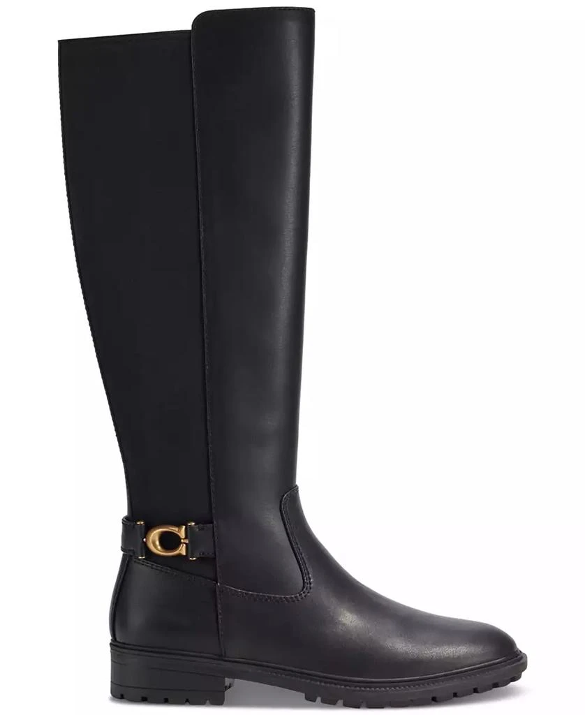 商品Coach|Women's Faith Knee High Lug Sole Riding Boots,价格¥1252,第2张图片详细描述