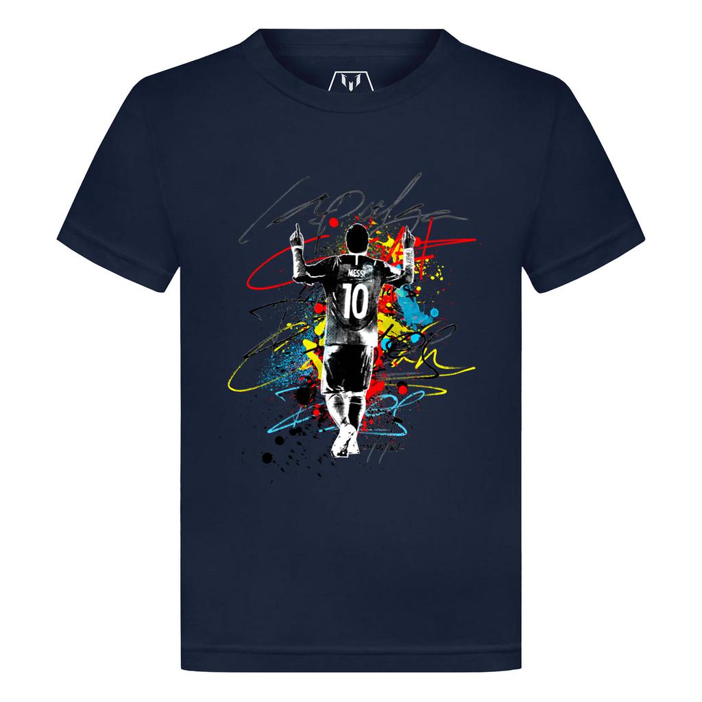 Messi La Pulga Paint Splash Kid's Graphic T-Shirt商品第2张图片规格展示