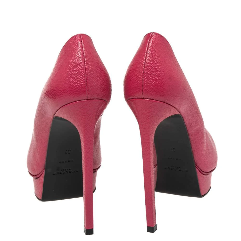 商品[二手商品] Yves Saint Laurent|Saint Laurent Pink Leather Janis Pointed Toe Pumps Size 37,价格¥1179,第5张图片详细描述