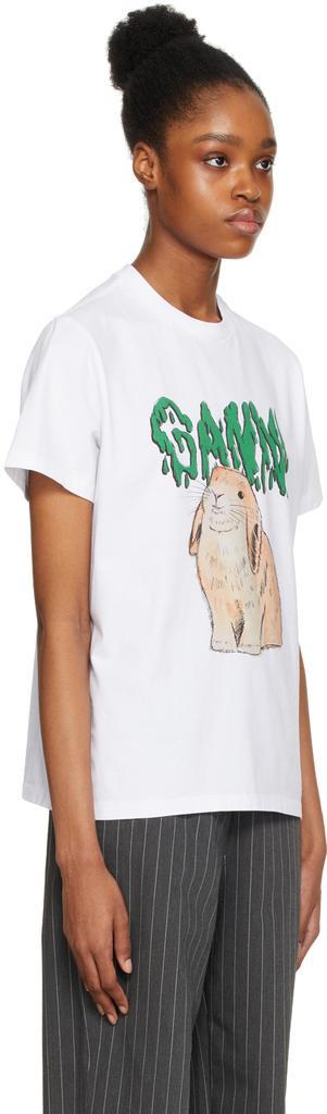 商品Ganni|White Bunny T-Shirt,价格¥606,第4张图片详细描述