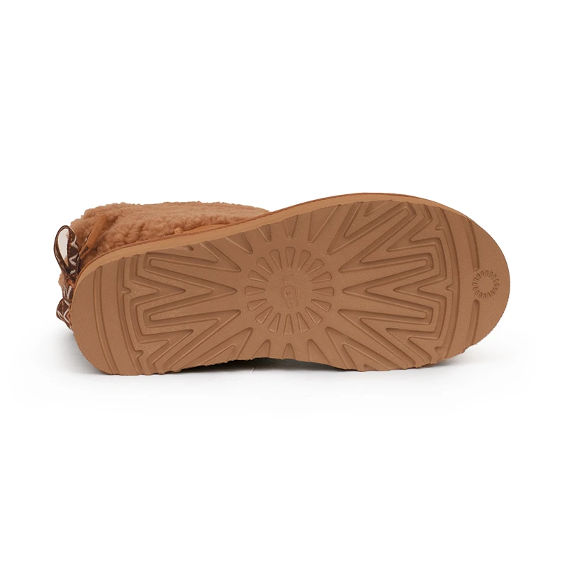商品[国内直发] UGG|牛剖层革 舒适休闲厚底 短筒 雪地靴 女款 棕色,价格¥1473,第6张图片详细描述