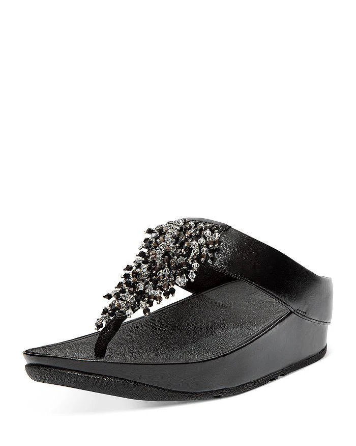 商品FitFlop|Women's Rumba Beaded Thong Wedge Sandals,价格¥580,第1张图片