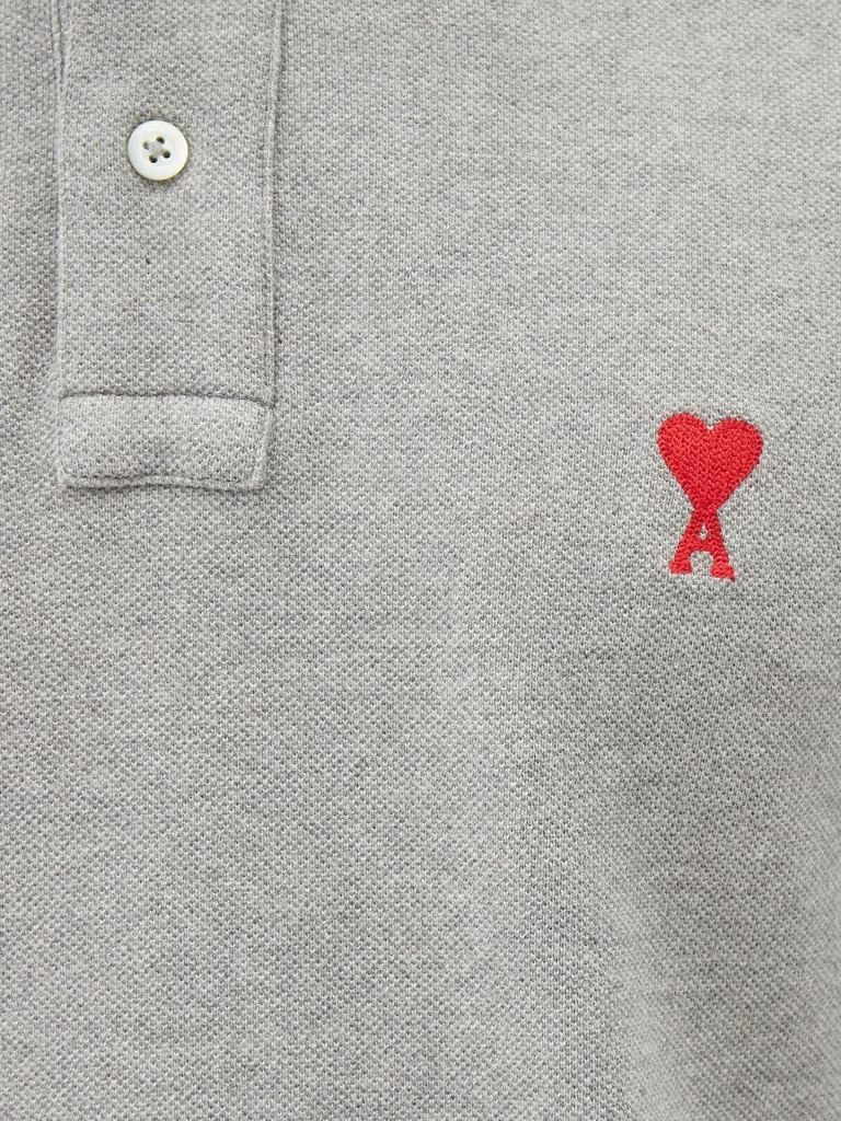 商品AMI|Logo-embroidered organic-cotton piqué polo shirt,价格¥1086,第4张图片详细描述