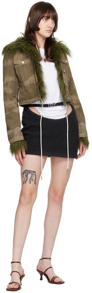 SSENSE Exclusive Gray Y-Belt Miniskirt商品第4张图片规格展示