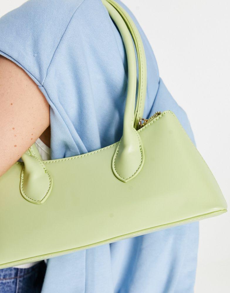 商品ASOS|ASOS DESIGN shoulder bag with elongated straps in lime,价格¥123,第4张图片详细描述