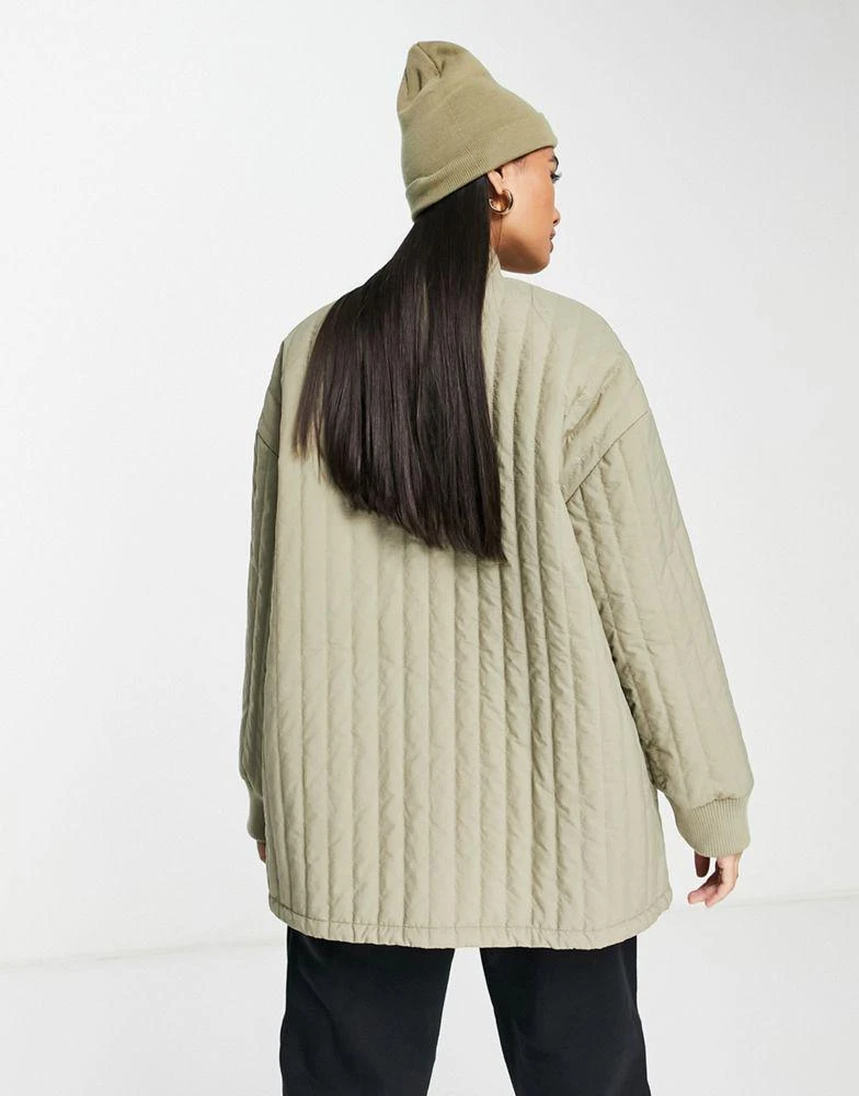 商品Topshop|Topshop quilted bomber liner jacket in sage,价格¥395,第2张图片详细描述