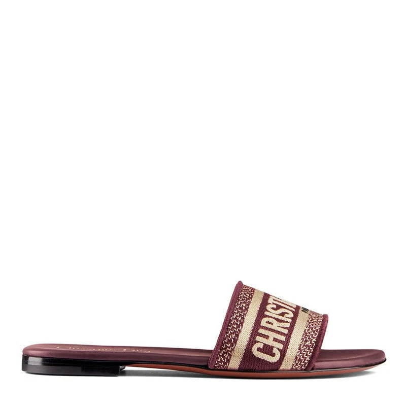 商品Dior|【预售3-7天】迪奥  新款MULE DWAY刺绣穆勒拖鞋 两色可选 KCQ166ERC_S16V,价格¥5568,第1张图片