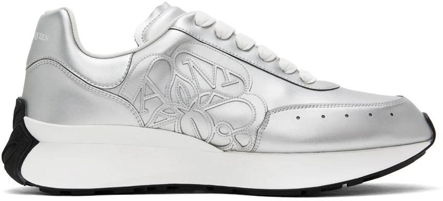 商品Alexander McQueen|Silver Sprint Runner Sneakers,价格¥2278,第1张图片