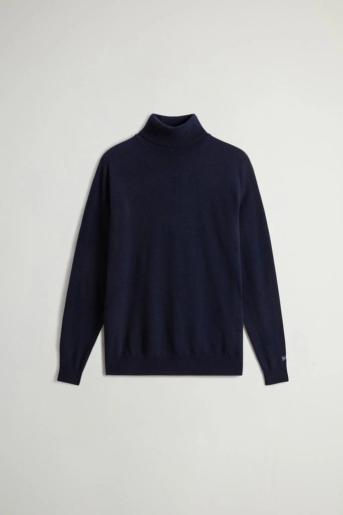 商品Woolrich|Pure Lambswool Turtleneck Sweater - Men - Blue,价格¥1460,第5张图片详细描述