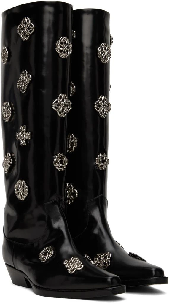 商品Toga Pulla|SSENSE Exclusive Black Embellished Boots,价格¥4791,第4张图片详细描述