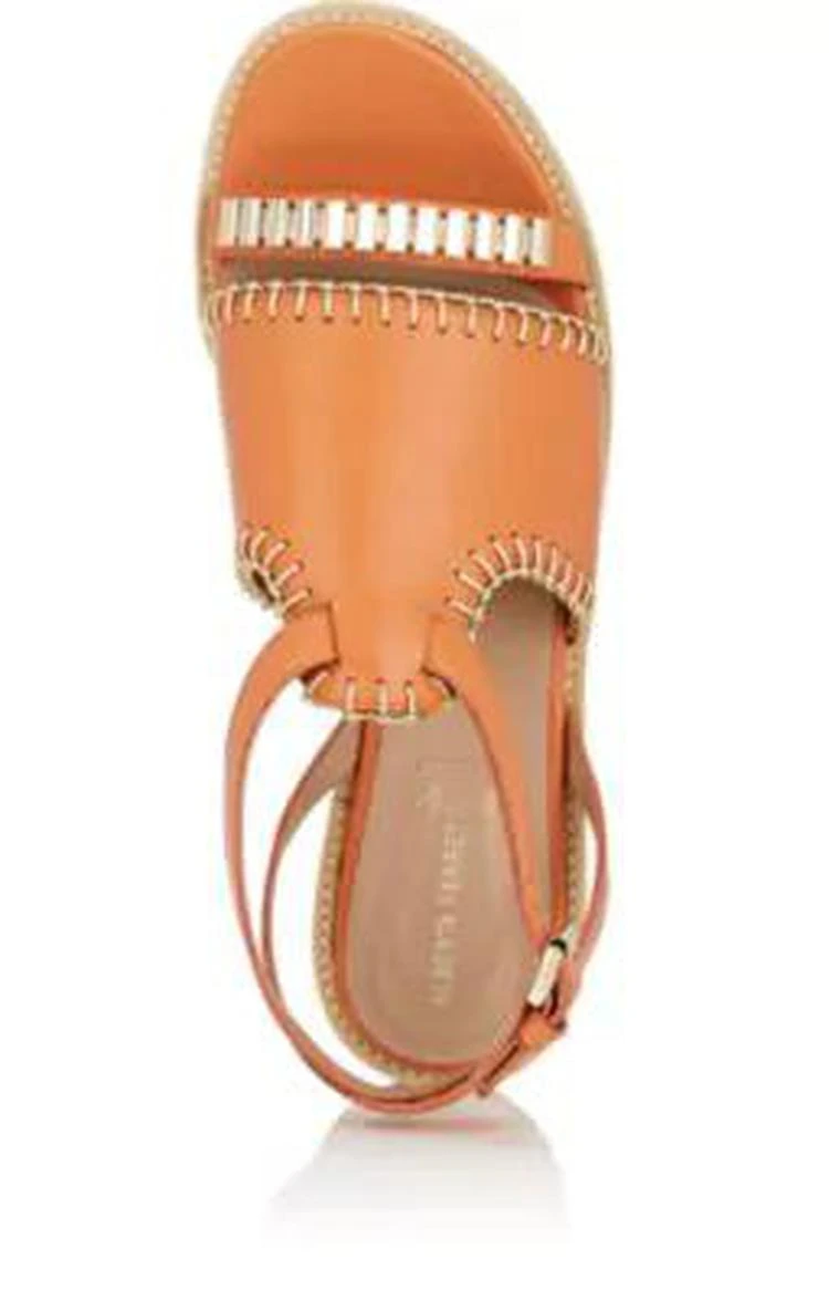 商品Alberta Ferretti|Embellished Leather Platform-Wedge Sandals,价格¥2374,第4张图片详细描述