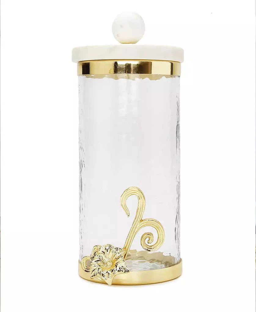 商品Classic Touch|Glass Canister with Design and Marble Lid, Large,价格¥444,第1张图片